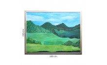 กรอบรูปใส่ภาพสีน้ำมัน-กรอบรูปภาพวาดพื้นป่าสีเขียวขนาด 150x180 cm
